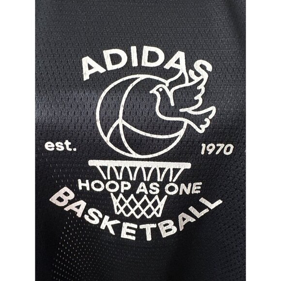 NWT ADIDAS HOOP AS ONE NETTED BLACK JERSEY TANK TOP SCOOP NECK SIZE XL - Picture 3 of 7